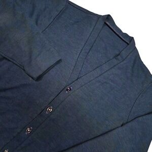 Vintage 1981 USAF Cardigan Sweater Mens 36 Small Navy Blue Acrylic Knit Military